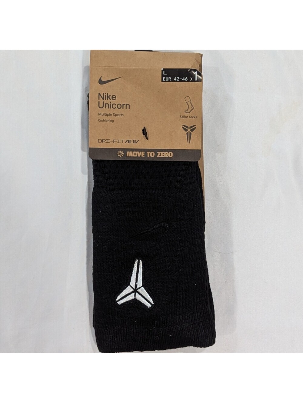 Nike Unicorn Dri-FIT ADV NBA Cushioned Crew Socks – Black – Size L - Picture 3 of 5